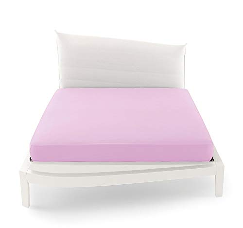 Drap-housse 264 Lilas uni Bossi lit double coins linge de lit
