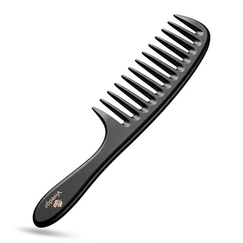Wide Tooth Detangling Comb for Curly Hair – Anti-Static Frizz-Free Comb for Thick Natural Hair, Wet and Dry | VIVEDGE (Wide Tooth Comb)