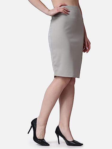 Image of POPWINGS Casual Solid Pencil Skirt for Women || Knee-Length Skirt for Women || Stylish Mini Skirt for Women || Summer Pencil Skirt for Women