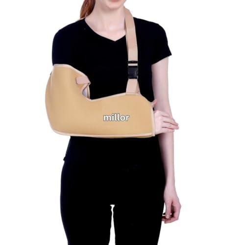 Image of Arm Sling Pouch Belt, Arm Brace Immobilizer with Elbow Support for Fracture, Sprain, Dislocation and Pain Relief, L, Beige