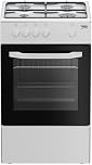Beko - CSG42001FW - Cucina 50X50, Forno a Gas + Piano con 4 bruciatori a gas e griglie a piattina, Classe A, Controllo Meccanico, Colore Bianco, Dimensioni HxLxP: 85,0 x 50,0 x 50,0