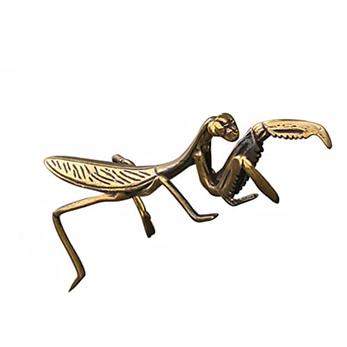 NUOBESTY Copper Praying Mantis, Feng Shui Brass Mantis Statue Insect Animal Garden Sculpture Figurine for Art Graden Yard Tea Table Easter Feastival Decor Collectible Gift Gold -  17D93846N4SFH1