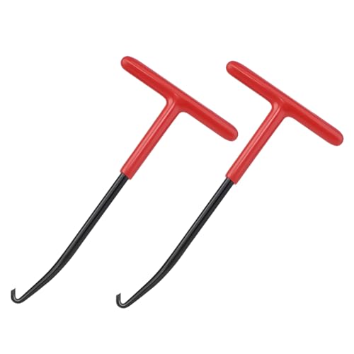 Osilly 2PCS Motorcycle Exhaust Spring Puller Tool, T-Shaped Handle Exhaust Hanger Spring Removal Hook, Motorbike Pipe Spring Puller Expander, Universal for Dirt Bike, Motorcycle, Snowmobile (Red)