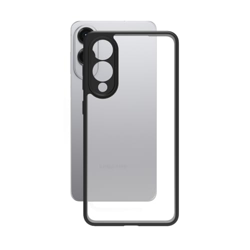 Image of RIGGEAR Shockproof Sleek Hybrid Armor Back Cover Case for Samsung Galaxy S25 Edge (Clear PC with Black TPU Bumper)