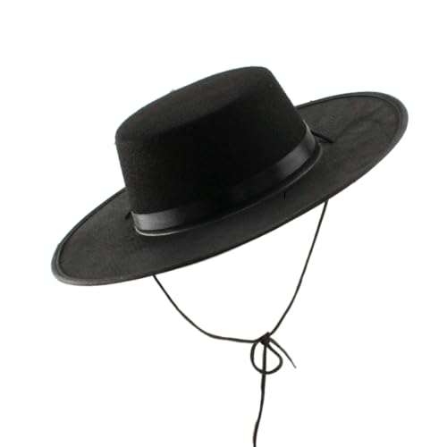 Carnavalife Sombrero cordobes Cordoba Hombre Negro Sombrero Feria de Abril Sombrero sevilliana (FR/ES, Letras, Talla única, NEGRO CLASICO)