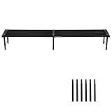 MultirackX Metal Plant Stand, Rust-proof Aluminum Flower Pot Stand, Heavy Duty Planter Display Shelving for Patio Balcony Garden Living Room Decorative (Black, 47.2 Inch)