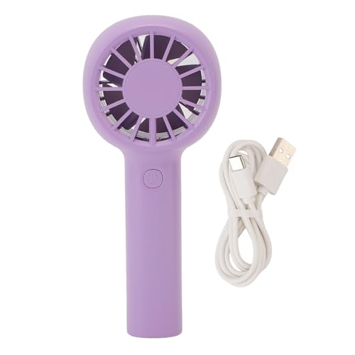 Ventilador Portátil Pequeño, Silencio 5.5h que Funciona con una Batería Recargable Mini Ventilador de Escritorio para la Oficina de Campamento de Playa Al Aire Libre (PURPLE)