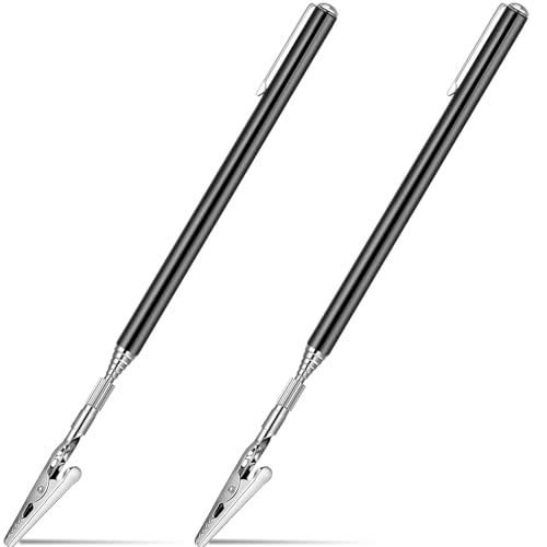 Image of Mudder 2 Pcs Telescoping Clip Telescopic Metal Wire Clamp with Pen Bracelet Helper Tool Extendable for Mechanics Automobile Repair Jewelry Fix Range 8.27-36 inch