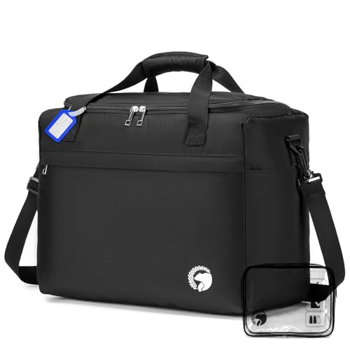 COSCOOA 40x30x20 cm Travel Bag, Lightweight Personal Item Bag for Airlines,16x12x8 inch Carry on Luggage,25L Foldable Travel Duffel Bag for Women Men,Waterproof Weekender Overnight Hospital Bags