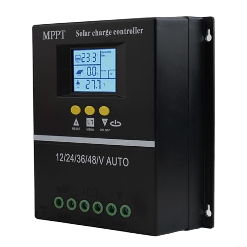 Regolatore di carica solare MPPT 100A, 12V/24V/36V/48V riconoscimento automatico, doppia uscita USB, display LCD per regolazione del sistema solare (60A)