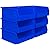 Akro-Mils 30235 AkroBins Plastic Storage Bins, Space-Saving Stackable Bins for Garage, Pantry, Craft Organization, 11-" x 11-" x 5-", Blue, 6-Pack