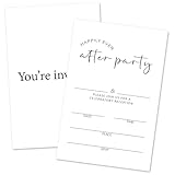 Happily Ever After Party Invitation Minimalist White Wedding Invitation, 25 Wedding Invitations with Envelopes for Mr & Mrs Newlywed, Fill-In Style Invitation Cards for Engagement Reception Party -13