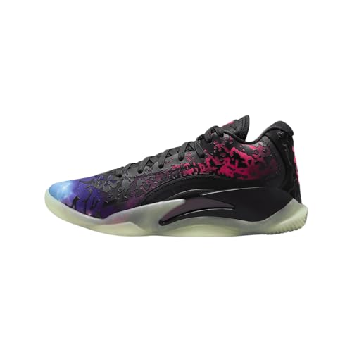 Nike Zion 3 Big Kids' Basketball Shoes (DV3869-006, Black/Vivid Purple/Barely Volt/Solar Red) Size 7