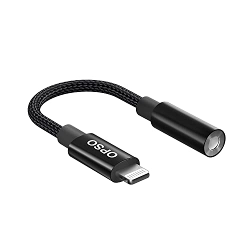 OPSO Lightning to 3.5mm Adapter, [ MFi Certified] iPhone Headphone Jack Adapter Lightning to Aux Audio Dongle Cable Compatible with iPhone 13/12 Mini/12 Pro/11/11 Pro/11 Pro Max/SE/X XR XS 8 7