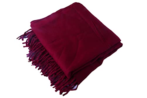 Meditations-Schal aus Tibet Yoga Meditation Tibet Mönche Burgunderrot Meditation Schal 100% Wolle Gebetsschal Cover
