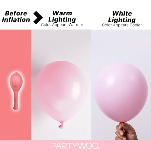 Image of PartyWoo Baby Pink Balloons 50pcs Pastel Pale Light Pink Color