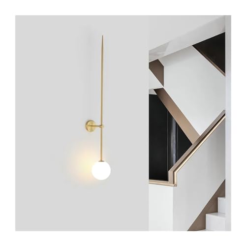 Wall lamp, ミニマリストガラスボール LED ウォールライト家庭用リビングルームの背景の装飾寝室ランプバーとレストランの階段アート照明(Warm White,90CM b)