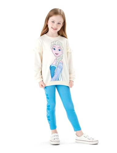 Image of Disney Frozen Minnie Mouse Stitch Princess Fall Toddler Girl Outfit 2 Piece Girl Clothes Long Sleeve Sweatshirt and Leggings