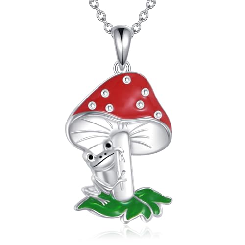 Bijou grenouille argent et collier champignon ONEFINITY pour femme