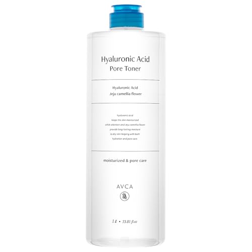 Image of AVCA Hyaluronic Acid Pore Toner - Low pH Facial Toning Water That Hydrates and Moisturizes Sensitive, Dehydrated, Oily Skin, Korean Skin Care (1L /33.8fl.oz)