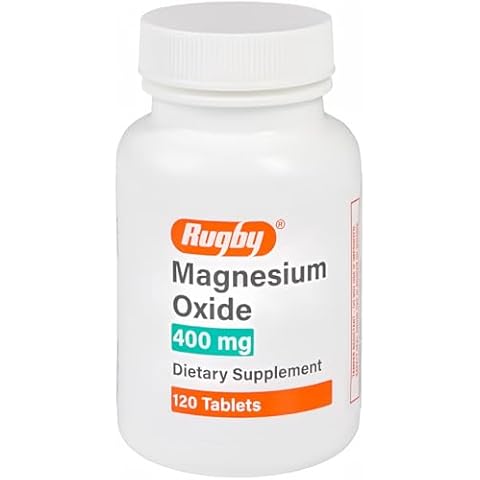 Rugby Magnesium Oxide 400 mg Tablets - Dietary Supplement - Gluten-Free - 120 Tablets Cover