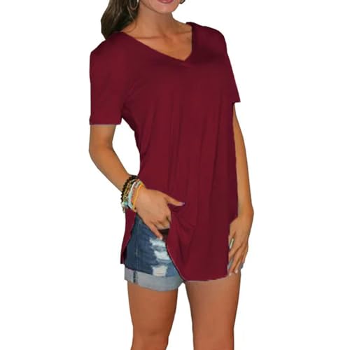 T-shirt femme col en V grande taille TEidea : le haut ample anti-chaleur
