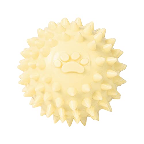 Yoetaun Dogs Toy Spiky TPR Ball No Squeak Chew Toy Long Lasting for Aggressive Heavy Chewers Dogs Puppy Teething Training Spiky Rubber Ball Toy Small