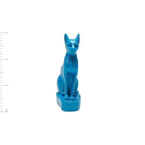 Estatua Mini Bastet Diosa Egipcia Azul 3 pulgadas miniatura 4