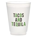 Santa Barbara Design Studio Party Cups 8-Count Reusable BPA-Free Plastic Frost Cups, 16-Ounce, Tacos and Tequila