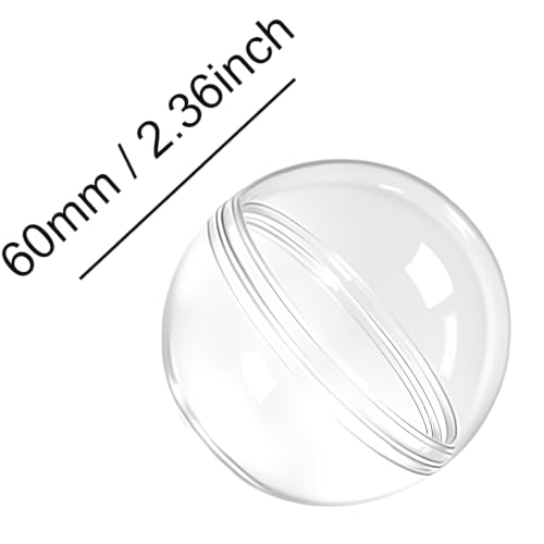 Image of 50 Pcs 2-3 /8 Inch / 60 mm Round Capsules Clear Empty Vending Machine Capsules Containers for Gumball Machines