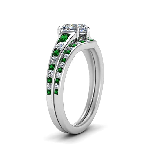 Image of Choose Your Gemstone Graduated Channel Setting Diamond CZ Wedding Sterling Silver Heart Shape Wedding Engagement Birthstone Stackable Ring Size US 4 to 12