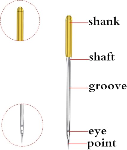 image for HONEYSEW 60 Pieces Sewing Machine Needles Universal Regular Point Mach