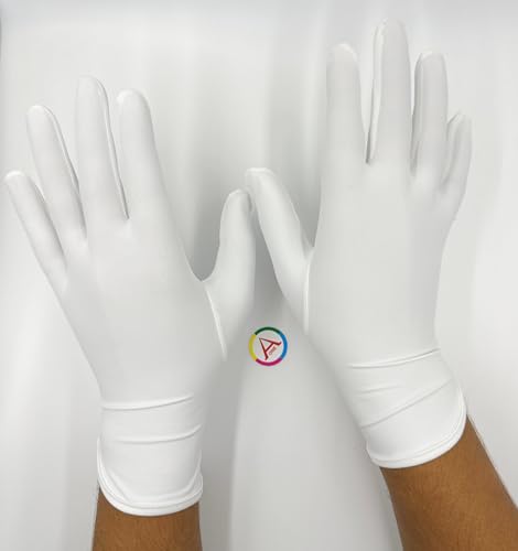 Image of Aone Premium Microfiber Lint Free White Hand Gloves 1 Pair Anti-Smear /Anti-Fingerprint for Quality Check /Scratch-free Handling for Jewellery /Diamond /Gemstone, Watch Boutique, Sun & Dust Protection