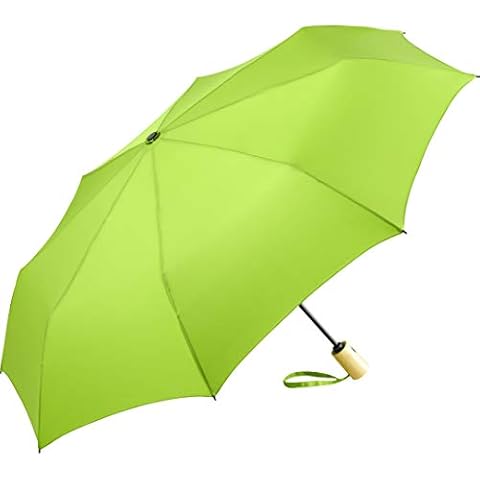 ÖkoBrella nachhaltiger Bambus-Taschenschirm ökologischer Regenschirm; Bezug aus recycelten Kunststoffen; Doppelautomatik ; Oeko-TEX® 100; stabiler Bambus-Griff; Windsicher Cover