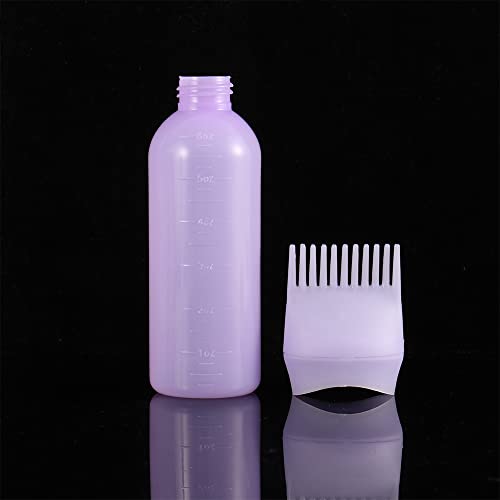 Chdhaltd Root Comb Applicator Bottle,120Ml Plastic Squeeze Bottle Hair Root Comb Color Applicator Brush With Graduated Scale,Empty Bottle Styling Tool (Purple) #TOP1