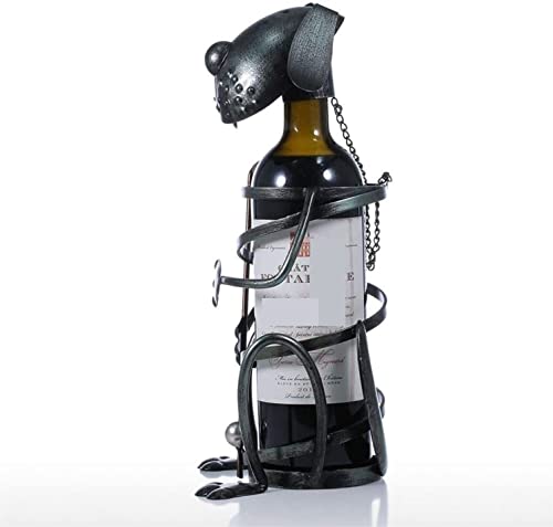Soporte de vino creativo de hierro en forma de perro miniatura 4