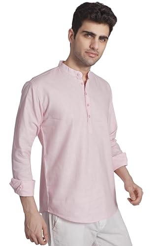 Image of DIVISIVE Men's Slim Fit Full Sleeves Cotton Short Kurta