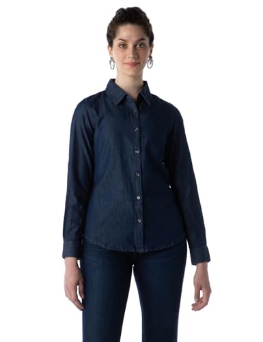 Image of INKD Women's Full Sleeve Casual Denim Shirt - 100% Cotton | Front Button Detailing | Regular Fit
