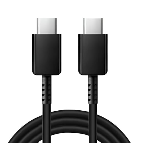 Image of Original 25 Watt Fast Speed C to C Charging Cable Compatible With Samsung Galaxy S21|S21+|S21 Ultra|S20|S20+|S20 Ultra|Note 20|Note 20 Ultra|Note 10|Note10+ (Only Cable - Black) BH UY88