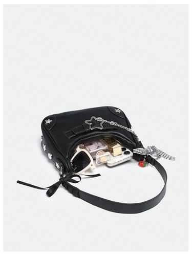 Verdusa Women's Y2k Underarm Shoulder Bag Studded Hobo Handbag Small Purses4