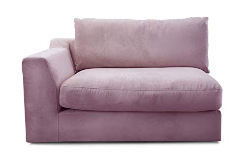 CAVADORE Fiona Canapé Convertible en canapé d'angle avec Bras Gauche et Tissu Lilas 138 x 90 x 112 cm