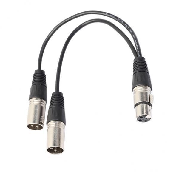 Dickly Cable Adaptador Divisor en Y, 2x3 Pines XLR Hembra a Doble Macho