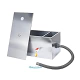 ybaymy Commercial Grease Trap Interceptor 54L Stainless Steel Grease Trap Under Sink Waste Fat Oil Water Separator Filter with Top Inlet for Restaurant Kitchen 45mm Inlet 50mm Outlet 60 x 30 x 30cm
