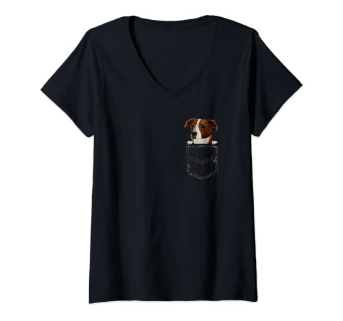 Womens Austrian Pinscher Puppy for a Dog Owner Pet Pocket V-Neck T-Shirt