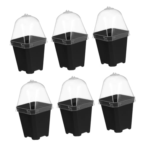 Garneck 10 Stück Anzuchttöpfe Mit Untersetzer Und Kuppel – Durchsichtige Kunststoff Pflanztöpfe Für Die Gartenarbeit Und Pflanzenanzucht - Ideal Für Den Kindergarten Und Hobbygärtner