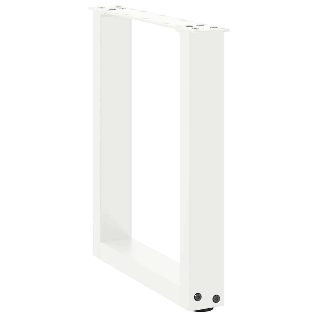 Gambe per tavolino da salotto a forma di U, 2 pezzi, bianco, 38 x 42-43 cm