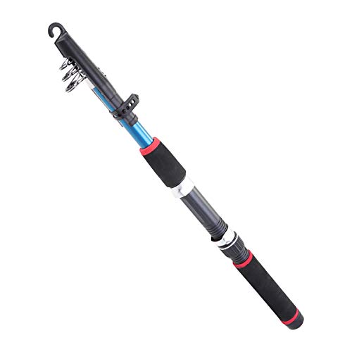 LIOOBO 1,8 metros vara de pesca universal de fibra de carbono vara de pesca telescópica marcha pesca