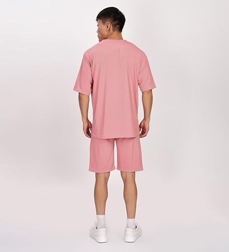 Image of SHODOX Men's Solid Relaxed Fit T Shirt and Shorts Set | Casual Summer Wear | Comfortable Stylish Outfit for Men