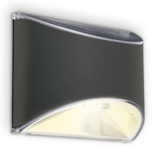 BRILONER - Lampade solari per esterni, lampada da parete a LED per esterni, lampada da parete giardino, cortile, terrazzo, lampada solare per esterni con batteria, accensione e spegnimento automatico