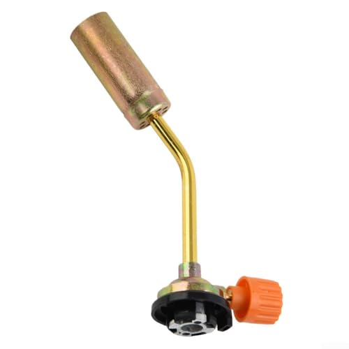 YJDOORPLAY Soplete de gas de latón para cocina, camping, soldadura, temperatura de llama ajustable de hasta 1300 °C, encendido de 360 grados, resistente al viento y a la humedad (cilindro no incluido)